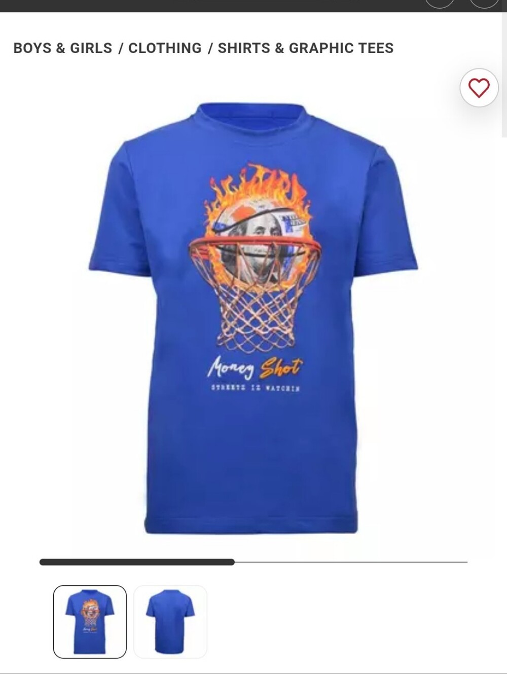 Kids Blue 'Money Shot' Graphic Tee